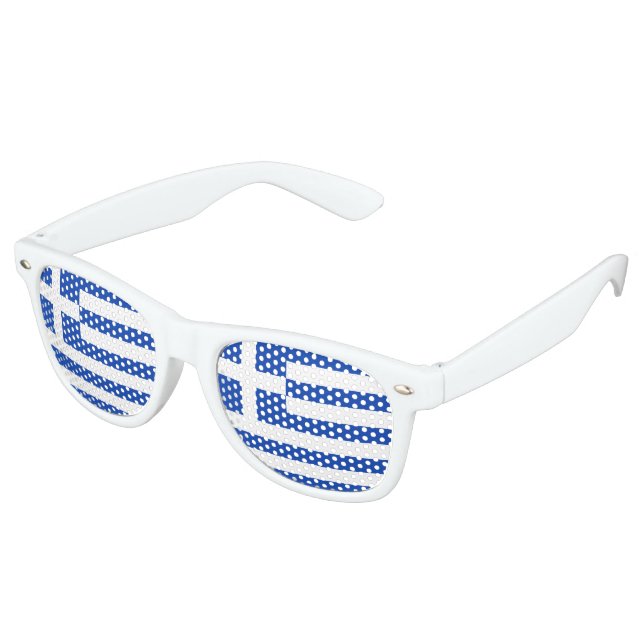 Greece Flag Retro Sunglasses (Angled)