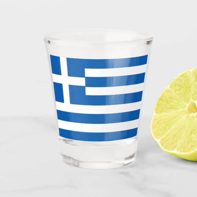 Greece Flag Shot Glass (Front)