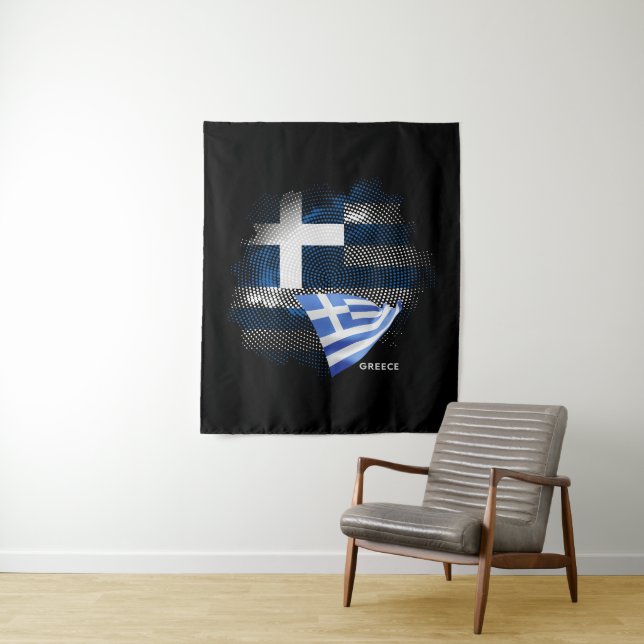 Greece flag tapestry (In Situ)