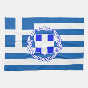 Greece flag tea towel