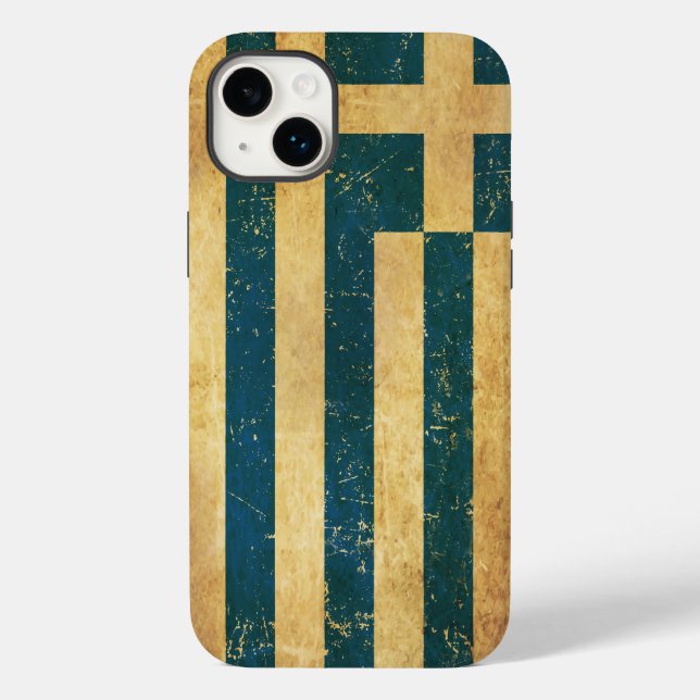Greece Flag Vintage Grunge Case-Mate iPhone Case (Back)