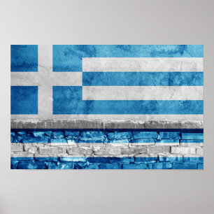 Greece flag wall poster