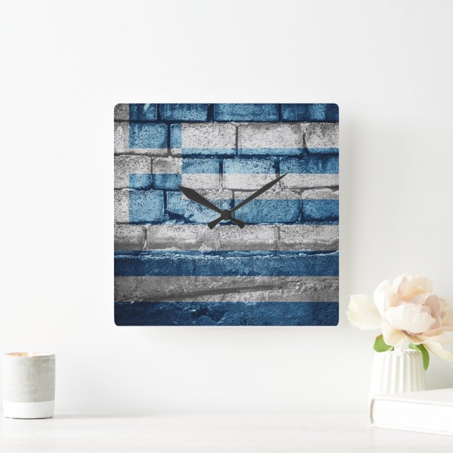 Greece flag wall square wall clock (Home)