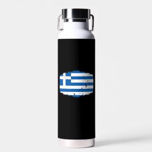 Greece Flag Water Bottle