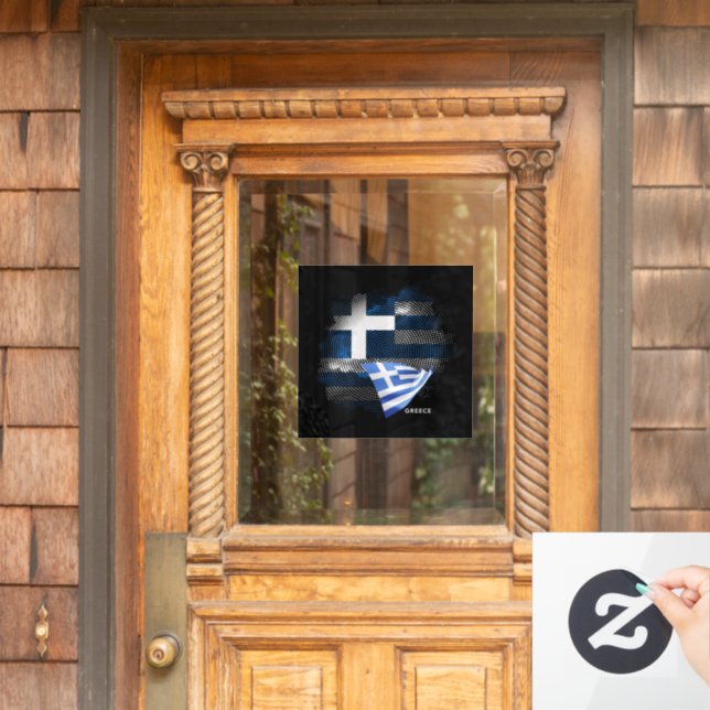 Greece flag window cling (Home Door)