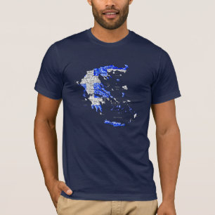Greece Flagcolor Map T-Shirt