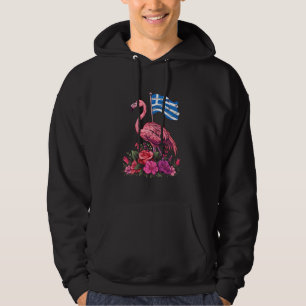 Greece Flamingo Floral Greek Pride Greek Flag Hell Hoodie