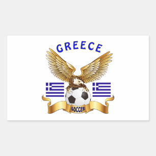 Greece Football Designs Rectangular Sticker