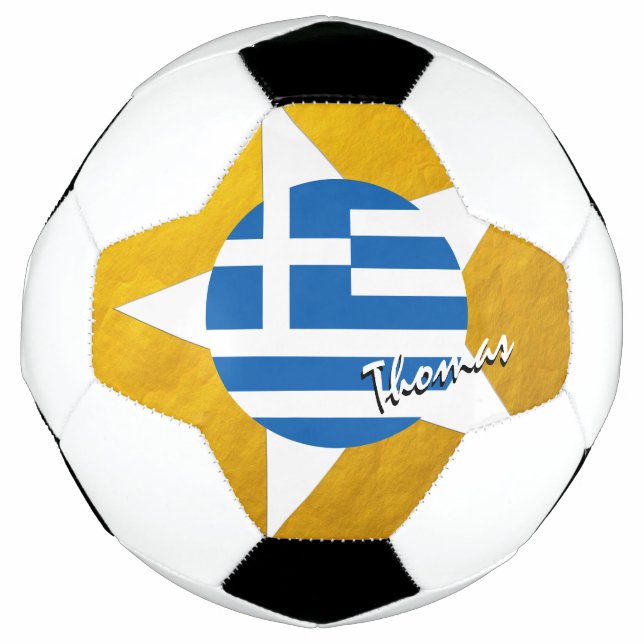 Greece Football & Gold Greek Flag (Front)