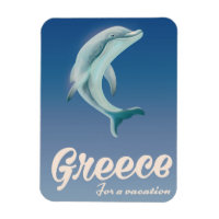 Greece for a vacation Dolphin travel poster