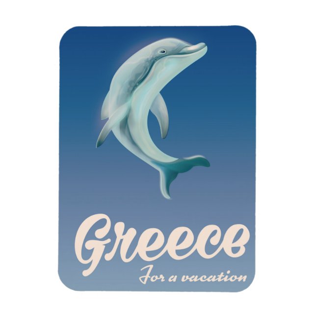 Greece for a vacation Dolphin travel poster Magnet (Vertical)