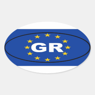 Greece - GR - European Union Oval Sticker
