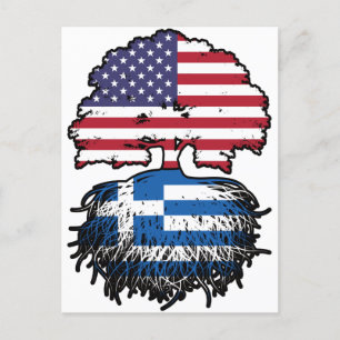 Greece Greek American USA United States America Postcard