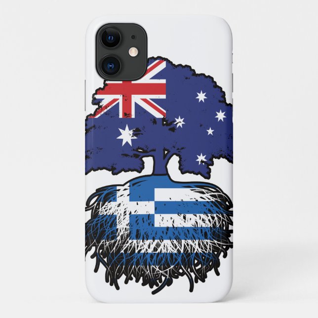 Greece Greek Australian Australia Tree Roots Flag Case-Mate iPhone Case (Back)
