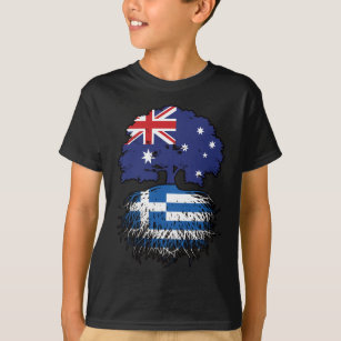 Greece Greek Australian Australia Tree Roots Flag T-Shirt