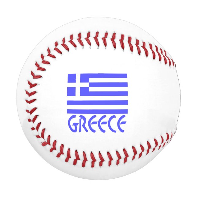 Greece Greek Flag Blue Personalisation  Baseball (Front Left)