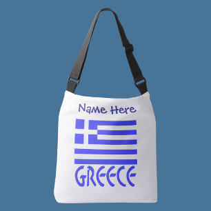Greece Greek Flag Blue Personalisation Crossbody Bag