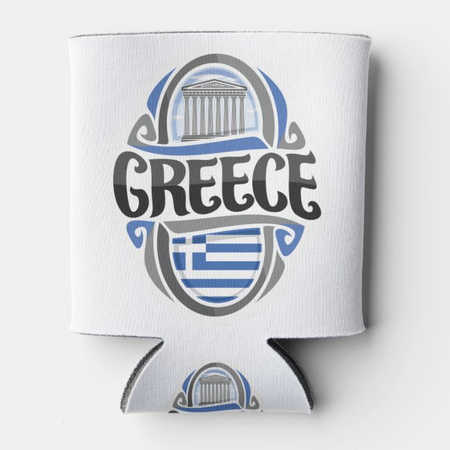 Greece Greek Flag Can Cooler (Front)