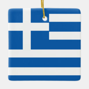 Greece (Greek) Flag Ceramic Ornament