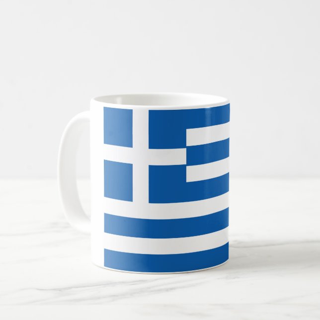 Greece (Greek) Flag Coffee Mug (Front Left)