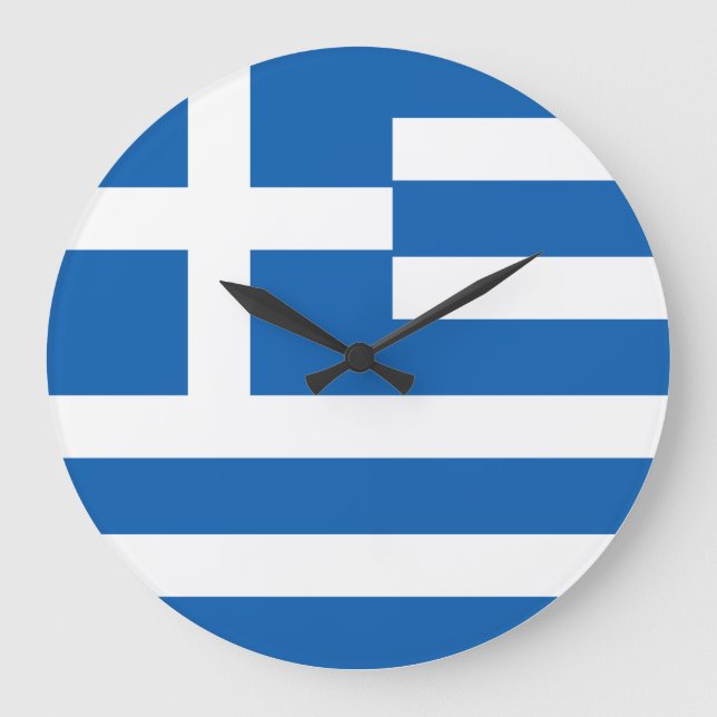 Greece (Greek) Flag Large Clock (Front)