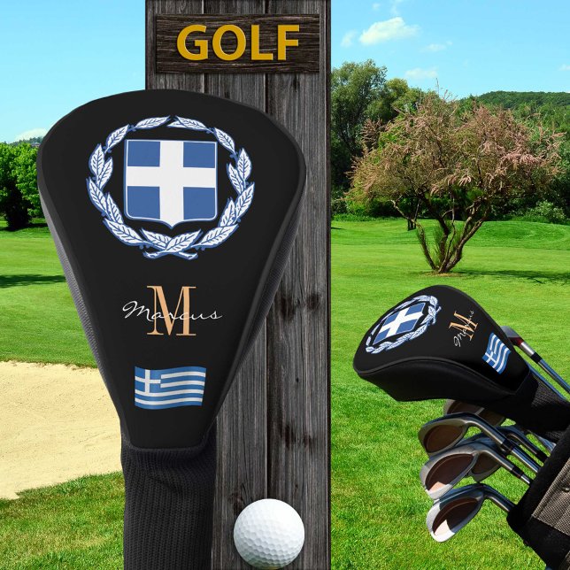 Greece & Greek Flag Monogrammed Golf Clubs Covers (Creator Uploaded)
