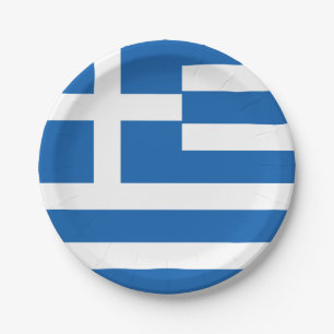 Greece (Greek) Flag Paper Plate