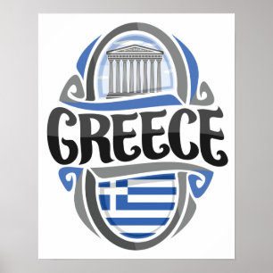 Greece Greek Flag Poster