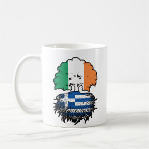 Greece Greek Irish Ireland Tree Roots Flag Coffee Mug