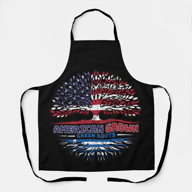 Greece Greek US American USA United States Tree Apron (Front)