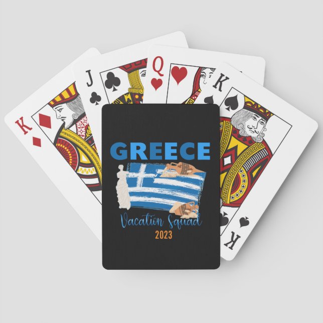 Greece Greek Vacation Europe Travel Group Matching Playing Cards (Back)