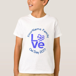 Greece Heart Flag Blue LOVE Personalised  T-Shirt