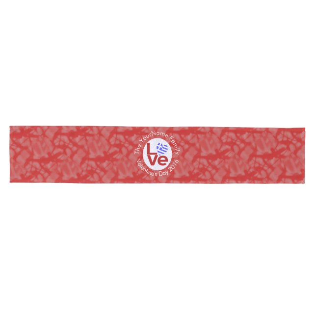 Greece Heart Flag Red LOVE Personalised  Medium Table Runner (Horizontal)