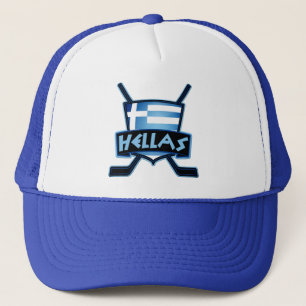 Greece Ice Hockey Logo Mesh Hat