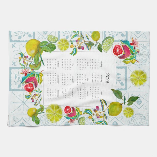 Greece Inspired 2026 Calendar Tea Towel (Horizontal)
