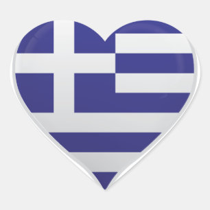 Greece love flag pride heart sticker