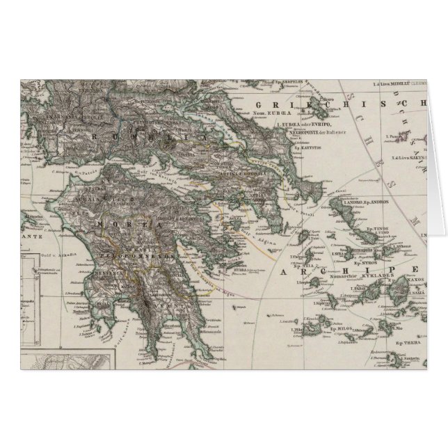 Greece Map by Stieler (Front Horizontal)