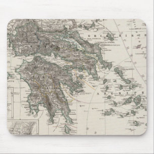 Greece Map by Stieler Mouse Mat