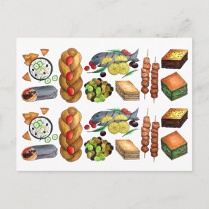 Greece Mediterranean Food Greek Diner Restaurant Postcard