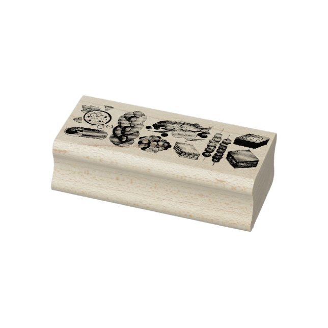 Greece Mediterranean Foods Print Greek Cuisine Rubber Stamp (Stamp)
