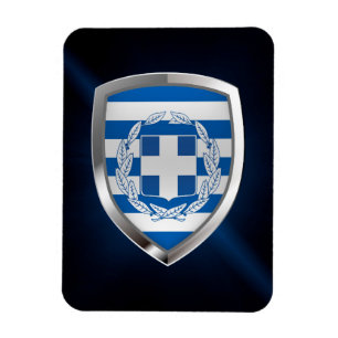 Greece Metallic Emblem Magnet