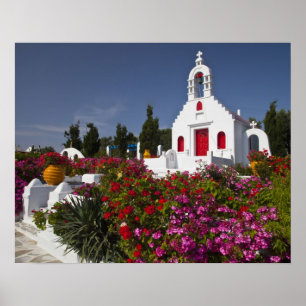 Greece, Mykonos, Cute little chapel in the Poster
