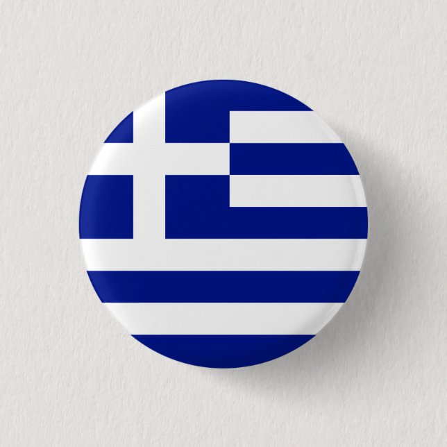 Greece National Flag 3 Cm Round Badge (Front)