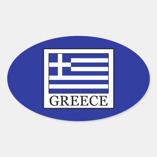 Greece Oval Sticker (Front)
