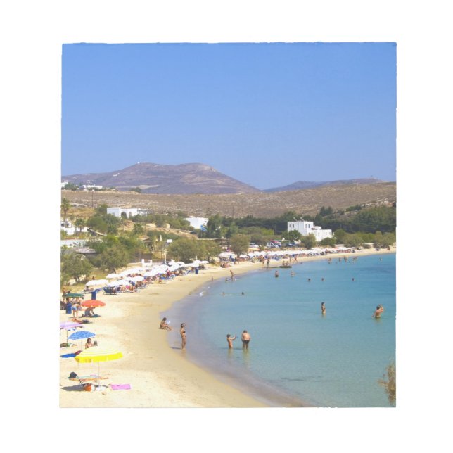 Greece, Paros Island, Krios Beach from above Notepad (Front)