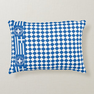 Greece Pillow, patriotic, premium, Greek Flag Decorative Cushion