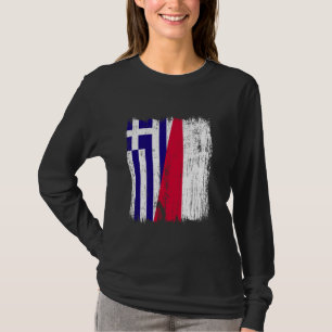 Greece Poland Half Flag Greek Polish Ancestry T-Shirt