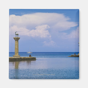 Greece, Rhodes, Deer statue in Mandraki Harbour Magnet