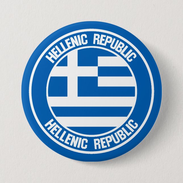 Greece Round Emblem 7.5 Cm Round Badge (Front)