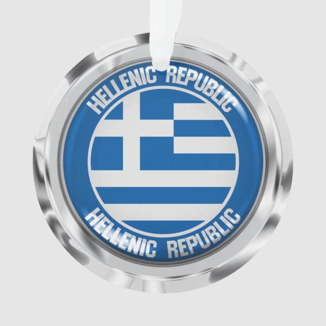 Greece Round Emblem Ornament (Front)